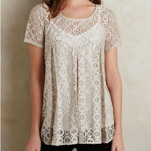 Anthropologie Akemi + Kin Metallic Sheer Top